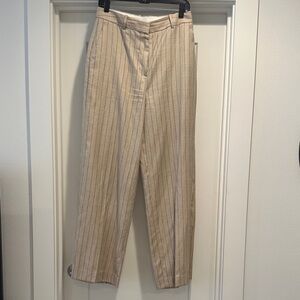 Reiss Beige Pinstripe Dress Pants